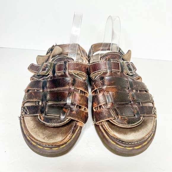 VTG Y2K Dr. Martens Chunky Fisherman Leather Sandals Slingback Size 11 Women’s - Picture 2 of 5